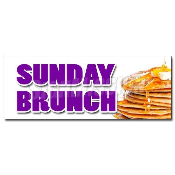 SUNDAY BRUNCH DECAL sticker breakfast lunch champagne buffet egg benedict, D-12 Sunday Brunch